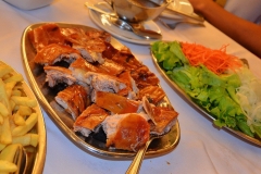 Leitão assado à Bairrada, (roast suckling pig of Bairrada).You only have to try this once ... to fall in love with this dish!But once you've tried it, you'll always want to come back to the Bairrada region for more. It truly is better here!
