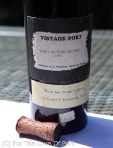 Bottle and cork 1931 Quinta do Noval Nacional