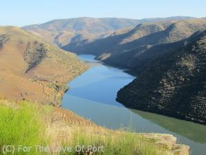 10:40 am November morning, low sun throws deep shadows across mountains in the Douro