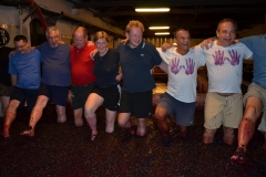 The most fun you can have standing up. Part of our 2015 Port Harvest crew, treading grapes in one of the lagares at Quinta do Noval.