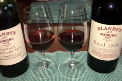 Afternoon evaluation session sipping these two fine Blandy's Madeira's.