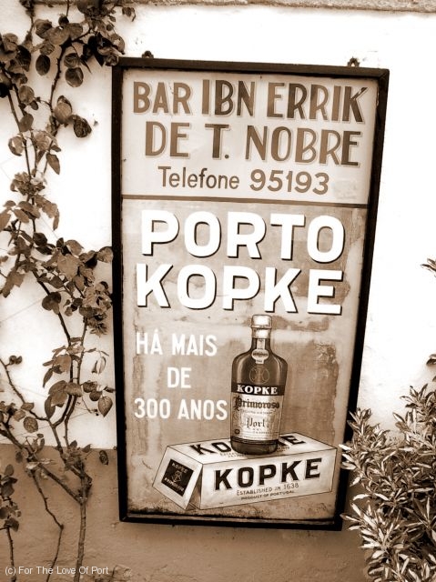 OLD Kopke sign in the walled city of Obidos