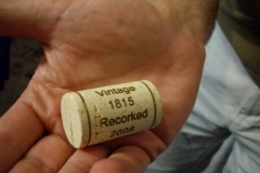 New cork for re-corking of 1815 Ferreira Vintage Port