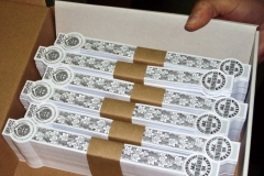 Dalva Lodge:  A box of Selo de Garantia labels