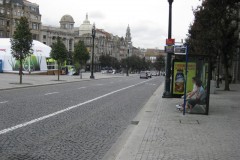 A cobblestone street in Oporto