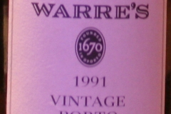 1991 Warre's VP label