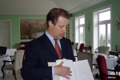 Adrian Bridge exhibits the new wine book at the Yeatman