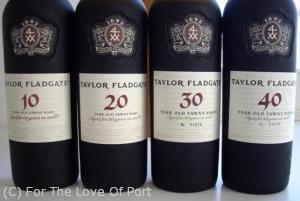 Taylor indication of age Tawny Ports: 10, 20, 30 and 40 Year Old Tawnies